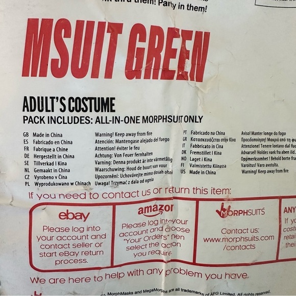 Green Halloween Costume Morphesuit - Picture 2 of 4